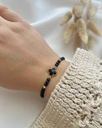 Perlenarmband in Schwarz & Clover