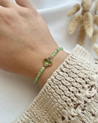 Perlenarband in Grün & Clover