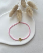 Perlenarmband in Rosa oder Koralle + goldenen Taler