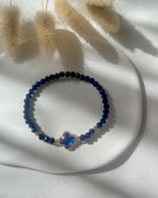 Perlenarmband in Dunkelblau & Clover