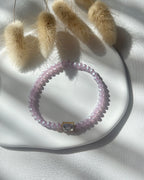 Perlenarmband in Lila & Kristall