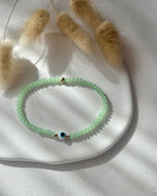 Perlenarmband in Grün & Nazar
