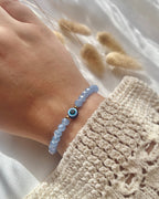 Perlenarmband in Blau & Nazarperle