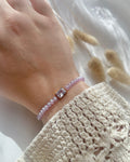 Perlenarmband in Lila & Kristall