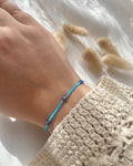 Perlenarmband mit blauen Miyuki-Perlen & Nazar
