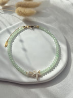 Fußkette in Grün mit Muschel & Seestern