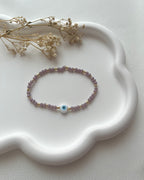 Perlenarmband in Lila & Nazarperle