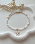 Fußkette in Weiß mit Seestern-Charm