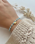 Perlenarmband in Blau & Weiß mit Seestern