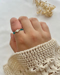 Perlenring in Türkis & Herzperle in Silber